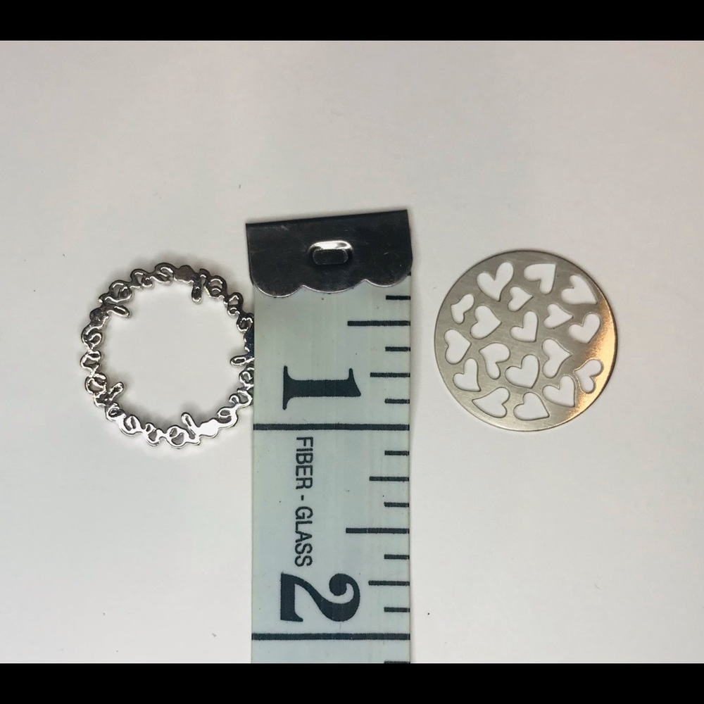 Origami Owl locket hearts window plate and love ring.